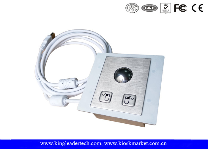 China Panel Mounted Industrial Pointing Device Stainless Steel Trackball Left Right Click Buttons wholesale