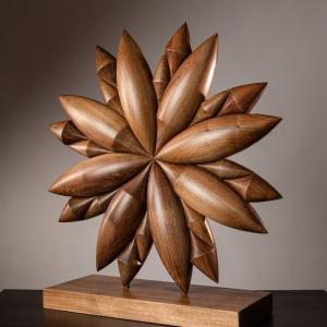 China Fadeless Contemporary Wood Carving Sculpture , Abstract Wood Sculpture wholesale