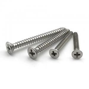 China Stainless Steel Cross Head Concrete Screw M8 Flat Head Wood Self Tapping Screws wholesale
