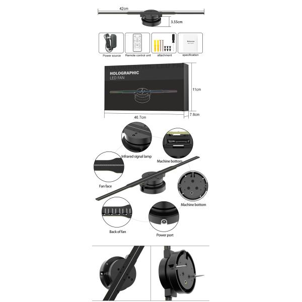 Stand Out from the Crowd 3d Floating Holograms led fan for Unique Advertising Displays