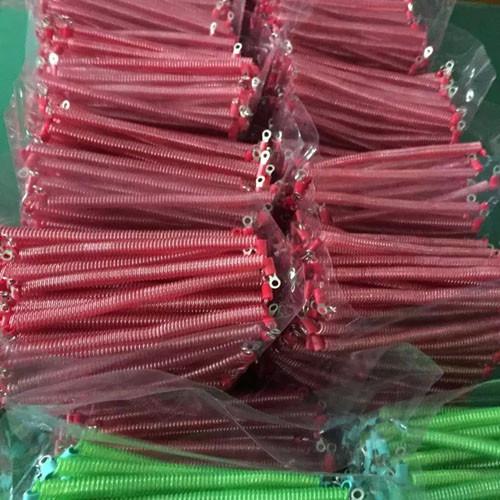 Quality Transparent red spiral coil tethers for car test tools 2.3*9.5*120mm with small loop ends for sale