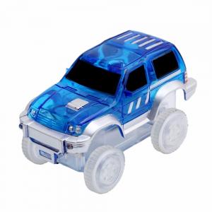 China Custom LED Light Up Cars For Tracks Electronics Car Toys With Flashing Lights Fancy DIY Toy Cars Kid on sale