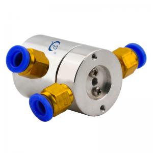 China 0.1N.M Low Torque Slip Ring 2 Channels Pneumatic Rotary Joint Routing Compressed Air wholesale