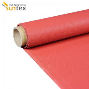 China 3784 Red Silicone Coated Fiberglass Fabric Welding Blanket Roll on sale
