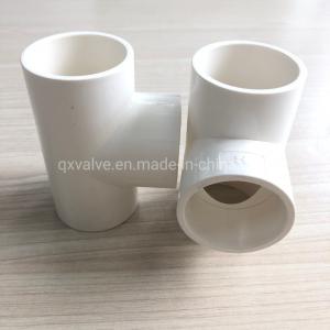 China Samples US 3/Piece PVC Pipe Fitting White UPVC Equal Tee 3 Way Connector Pn16 wholesale