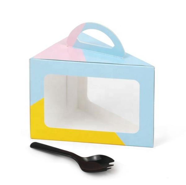 Quality Decorative Clear Recyclable Cardboard Cake Boxes With Window & Handle for sale