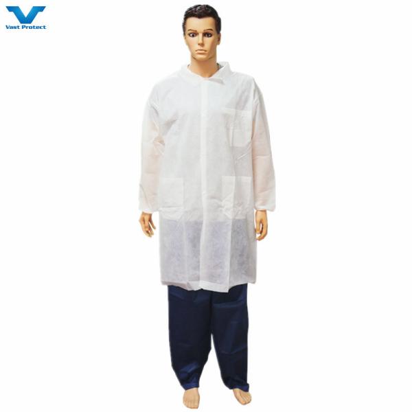 Quality Customized Disposable Lab Coats with Ce Certificate and Magic Tape Closure for sale