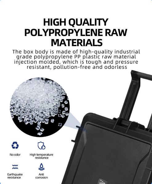 Customizable Hard Plastic Flight Case IP67 Waterproof Dirt Resistant Explosion Proof Tool Box