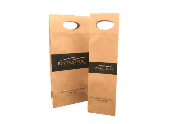 Quality Sustainable Natural Custom Printed Wine Boxes With Window Die Cut Handle for sale