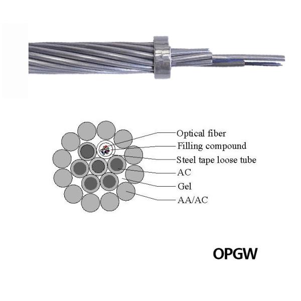 Quality Multi Mode PBT Type OPGW Cable Large Diameter and Fiber Capacity Fiber Optic Cable 162.0kN/mm2 Modulus Of Elasticity for sale