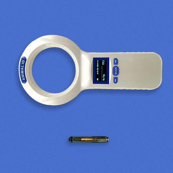 Quality OLED Screen RFID Handheld Reader 1000 Records Data Storage 3 AA Power Supply for sale
