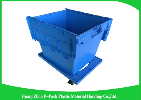 Quality 60L Large Plastic Storage Boxes With Lids , Plastic Shipping Containers With Attached Lids for sale