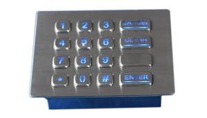China Durable16 keys backlit brushed steel numeric keypad with USB electronic controller wholesale
