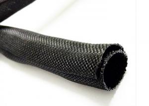China Polyester Braided Split Loom Sleeve , Flexible Cable Self Wrapping Sleeving Custom on sale