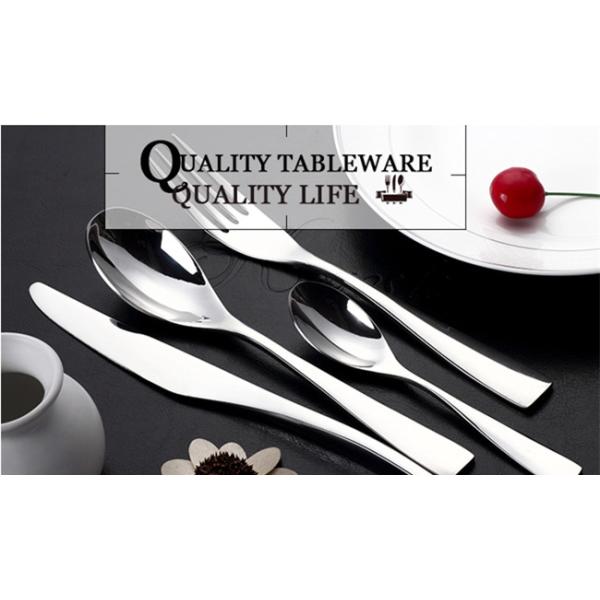 Glossy 25Pcs Stainless Steel Cutlery Flatware Set For Restaurant