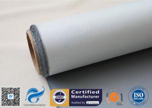China 1 Side 18 Oz Grey Silicone Coated Fiberglass Fabric for Heat Insulation Pipe Cover wholesale