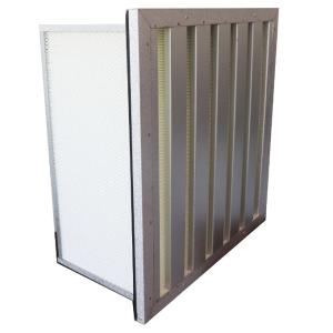 H12/H13 V Bank Air Filter Galvanized Frame Mini Pleated Hepa Filter