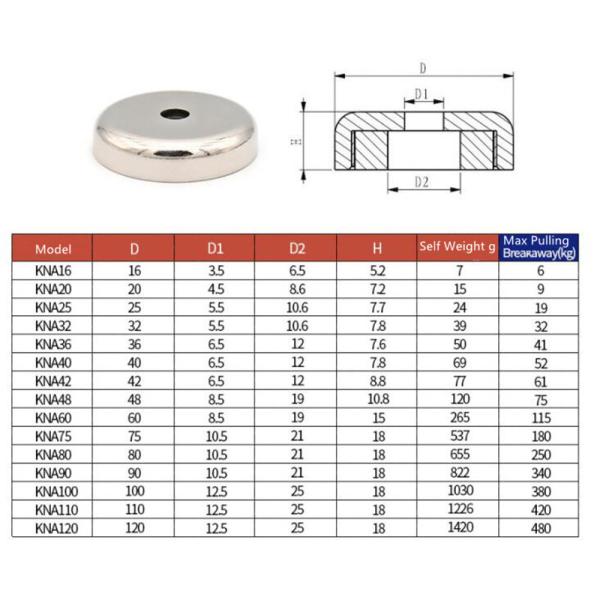 N52 Rare Earth Neodymium Disc Round Magnet With Countersunk Hole Pot Magnetic Materials