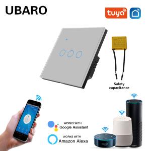 Eu Standard 3gang Tuya App Intelligent Switch Remote/Voice/Timing Smart WIFI Switch Sharing Control 5-400W/gang