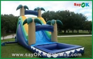 China Commercial Water Park Inflatable Bouncer Slide With Full Printing Inflatable Slip And Slide With Pool wholesale