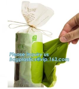 China Compostable Caddy Liners plastic Garbage Bag on Roll, biodegradable compostable garbage bag for construction wastes on sale