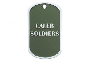China Caleb Soldiers Personalised Dog Tag Necklaces, Zinc Alloy Custom Military Dog Tags With Nickel Plating on sale