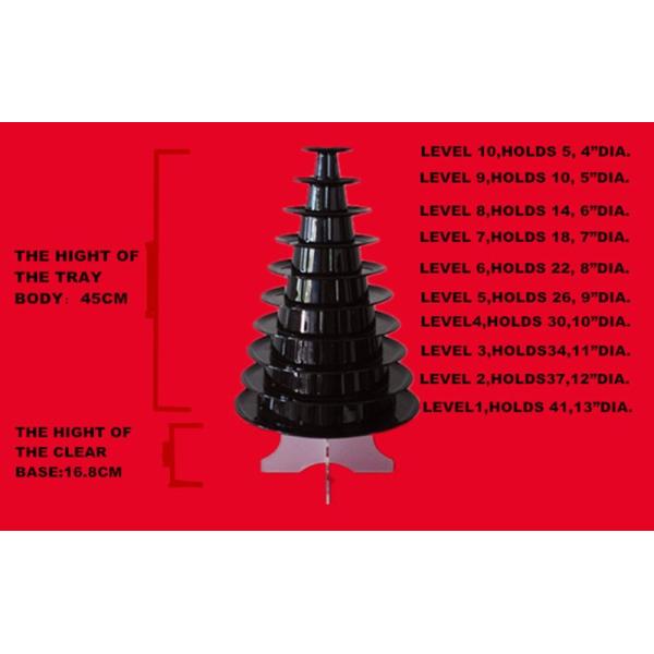 Retail online order 10 tier macaron tower stand for display with Acrylic base
