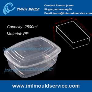 China professional of big clear 2500ml rectangular plastic container and boxes with lid mould wholesale