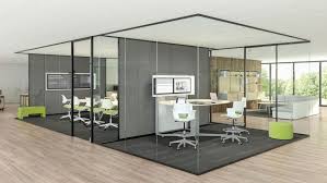 12mm Aluminium Frame Movable Glass Office Partitions Solid Interior