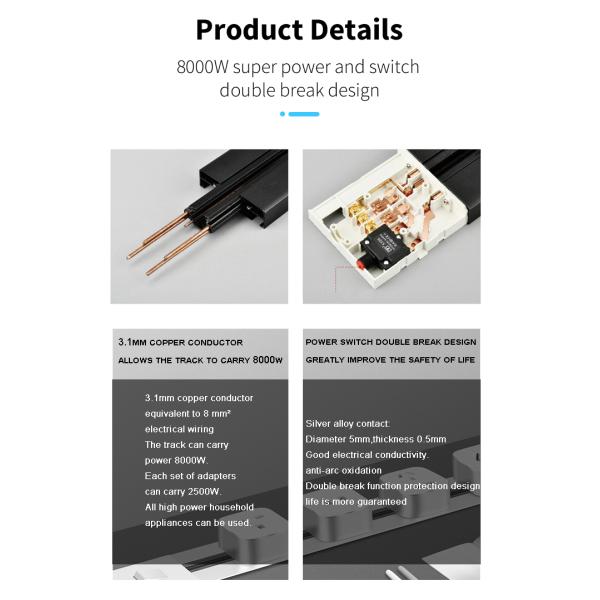 8 Port USB A Electric Power Track Socket Outlet For Office Desk