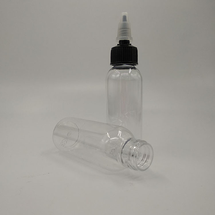 Customizable Plastic Droppers With Screw Caps In Transparent Black