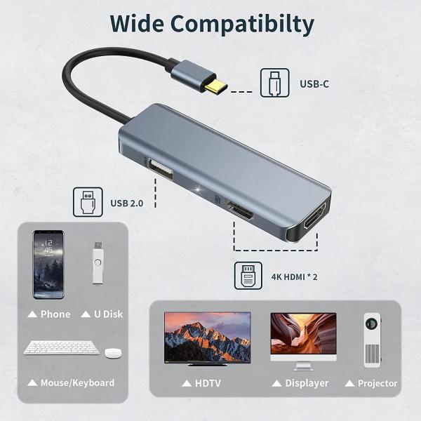 Quality 3 In 1 USB Hub HDMI Adapter Usb C To Usb 2.0 Adapter Slim Dock For Mac for sale