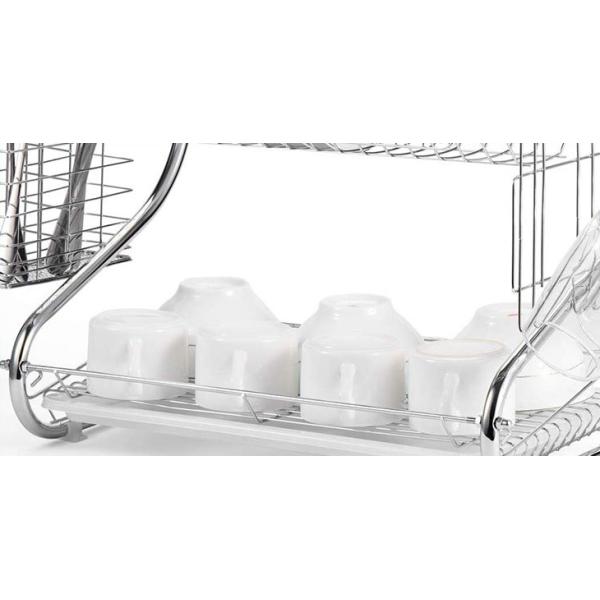 SS H39.5cm 2 Tier Kitchen Storage Rack , 1.28KG Two Tier Shelf Organizer