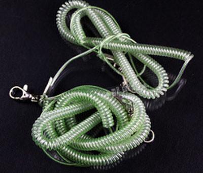Quality 5meter 8meter thumb trigger hook light green fish spring lanyard protection coil leshes for sale