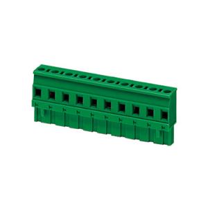 China H26.0mm DIP Plug In Terminal Block Connector 1*09P Green PA66 SN Plated 30-12AWG wholesale