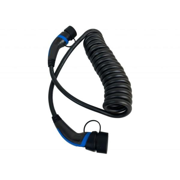 480V 32A 3 Phase Tethered Spiral EV Charging Cable 3.5kg
