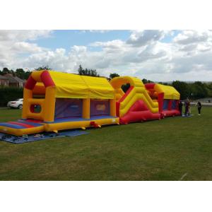 China Amazing 75ft Massive Bouncy Castles Obstacle Course In Challenge Games wholesale