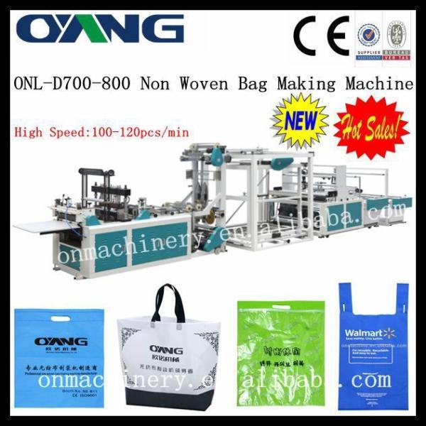 Quality Servo Motor PP Non Woven Bag Making Machine / Equipment For Non Woven Loop Handle Bags for sale