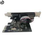 The PCIe to dual RS232 DB9 port Serial card with chip AX99100b