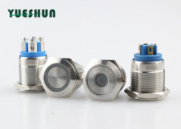 Quality Lighted Momentary Normally Open Push Button Switch 2A 36V DC Blue Red Color LED Illuminated for sale