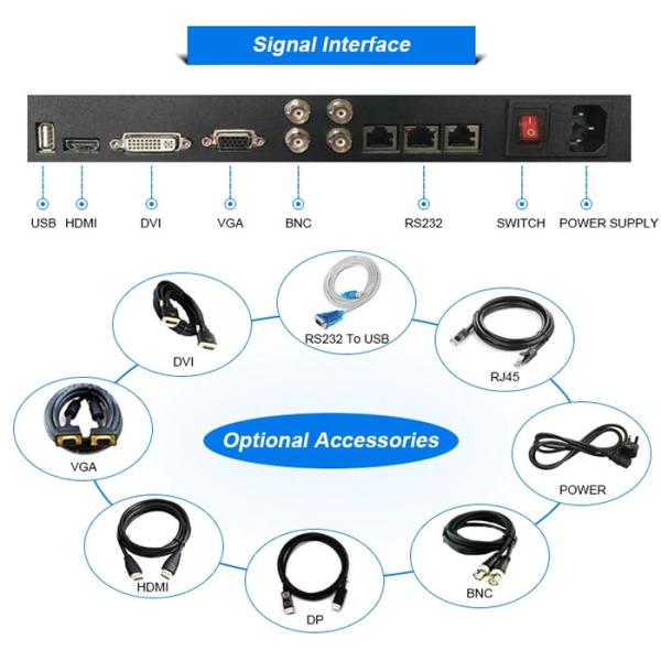 Narrow Bezel Seamless LCD Video Wall 1080P High Definition Display