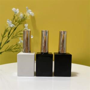 China Empty Plastic Cap Small Nail Polish Bottles 12ml 15ml With Brush on sale