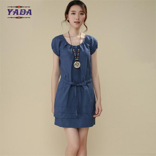 Summer vestidos vintage o-neck dress cotton summer casual dresses for fat ladies