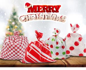China Heat Seal Colored OEM ODM Plastic Holiday Gift Bags Assorted Styles wholesale