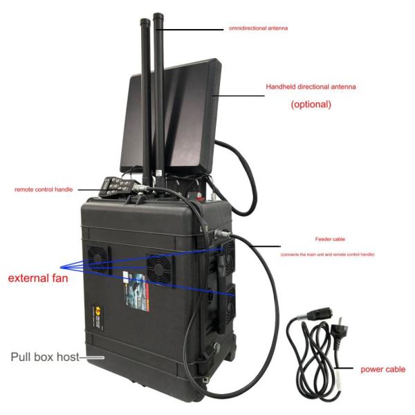 3000M Distance Trolley Portable Anti Drone Jammer 3 Kilometers Drone Signal Jamming