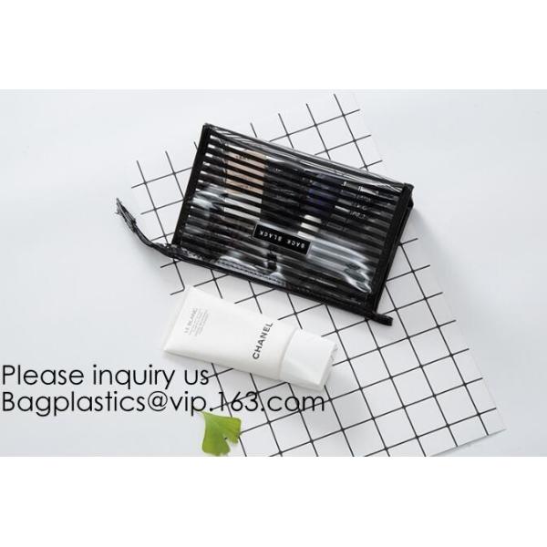 Eco ladies cosmetic bag PU leather pvc cosmetic pouch,Reusable Ladies Girls Clear Transparent PVC Cosmetic Pouch