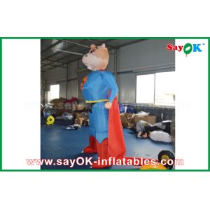 Blue / Red Inflatable Superman Cow Customized Animal Character Inflatable Model