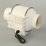 Wall Mounting Mixed Flow Inline Duct Fan With Variable Speed Controller 100mm