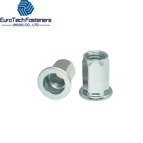 Quality M6 M4 Steel Full Hex Flat Head Full Hexagon Rivet Nuts Connector Insert Joint  M3 M4 M5 M6 for sale