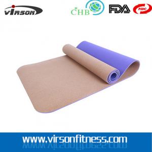 China Ningbo virson New design hot selling CORK TPE yoga mat customized wholesale